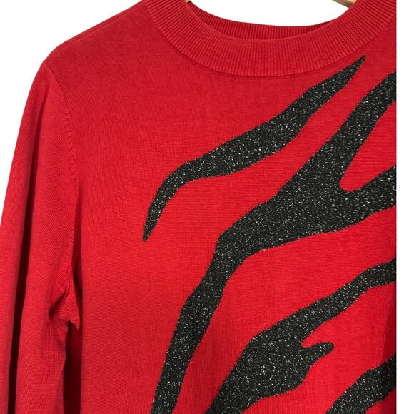 BOB MACKIE Wearable Art Red Long Sleeve Sweater SZ XL - Picture 5 of 8